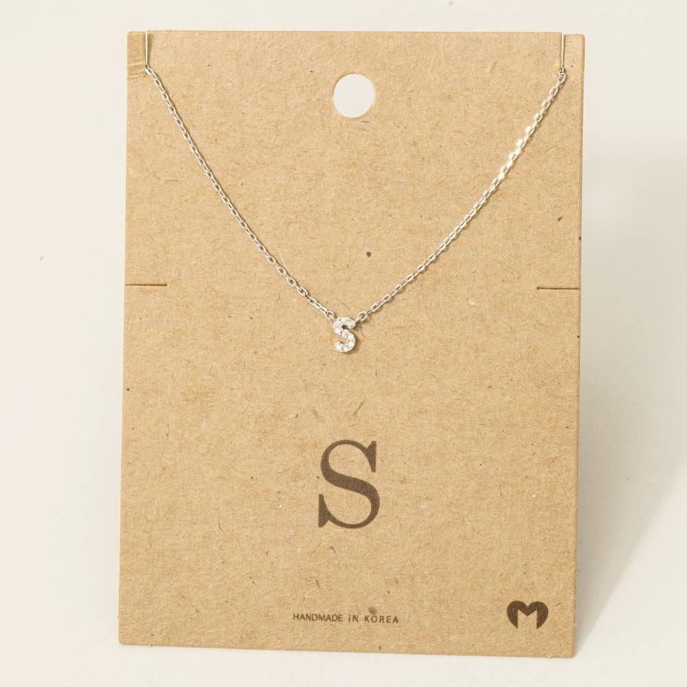 Fame Accessories - Vendita all'ingrosso Collana con ciondolo/pendaglio - Mini collana iniziale con strass41