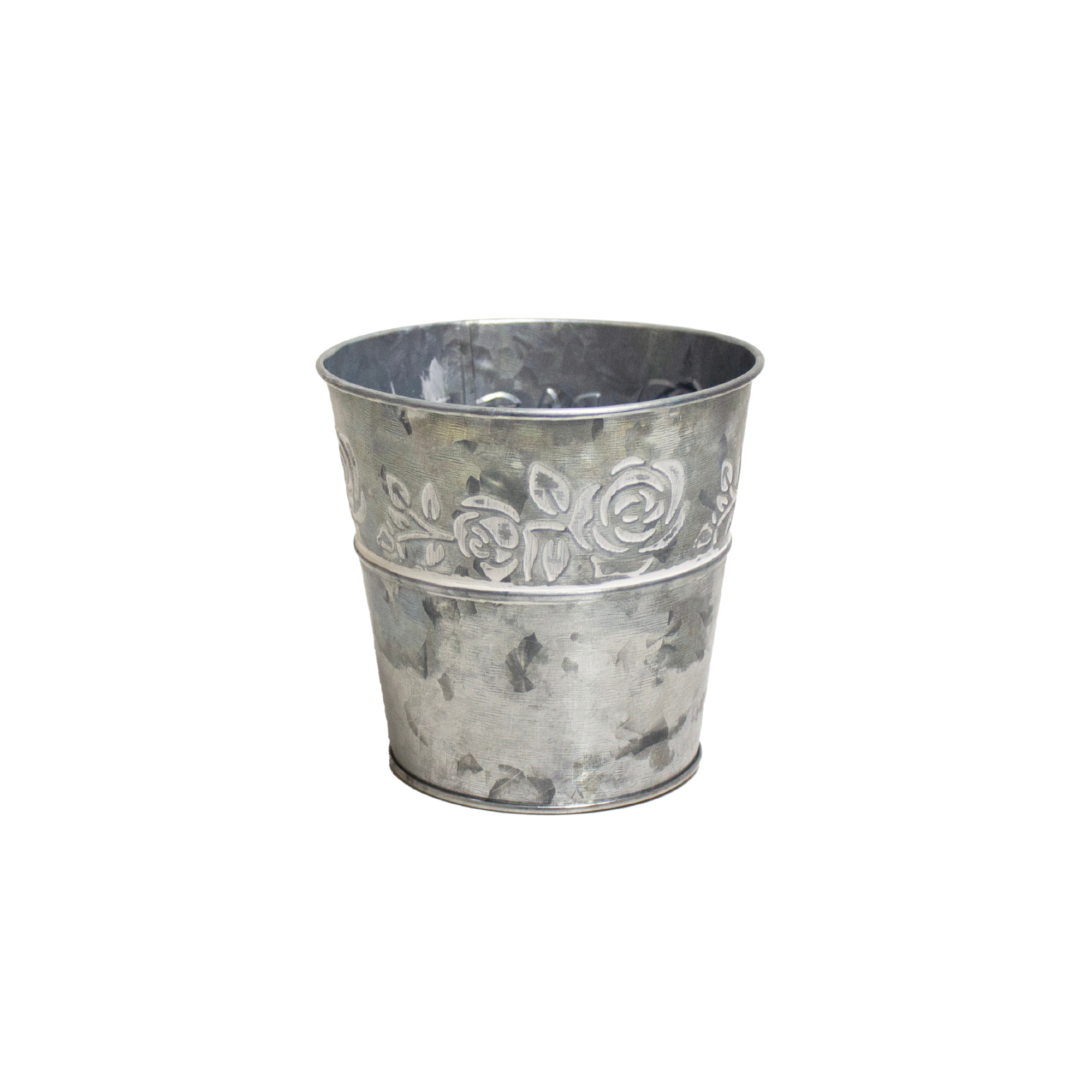 Jacobson - Wholesale Plant Pot - 5"D & 7.5"D Galvanized Tin Rosa Pot Cover - Box of 600