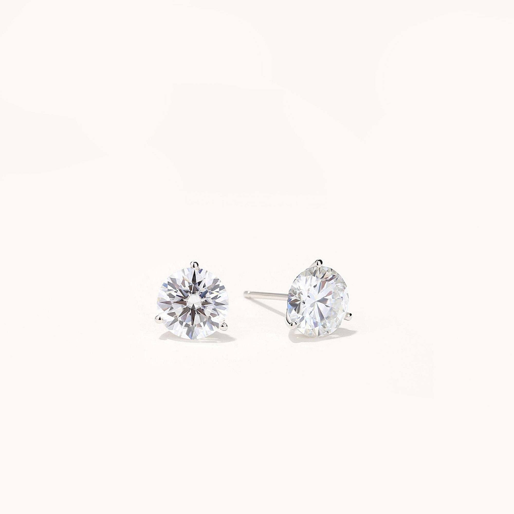 Lavishe Jewelry - Vente Clous d'oreille - Clous d'oreilles à tige en or massif 14 carats certifiés GRA en moissanite4