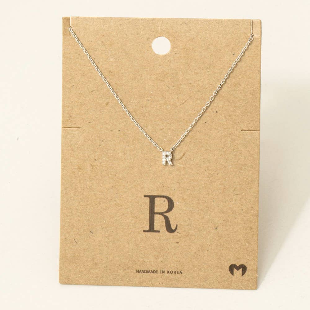 Fame Accessories - Vendita all'ingrosso Collana con ciondolo/pendaglio - Mini collana iniziale con strass39