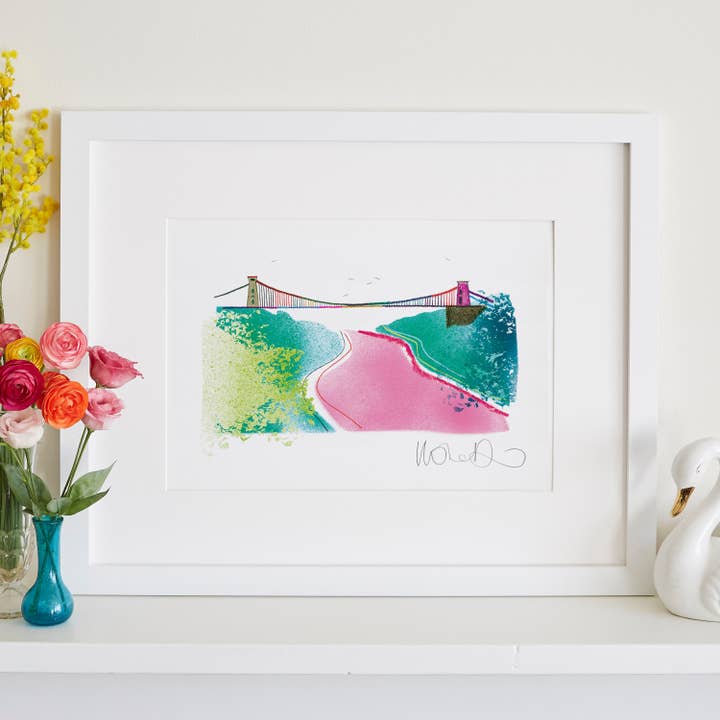 Clifton Suspension Bridge Print, Bristol Architecture for wholesale by I Drew This