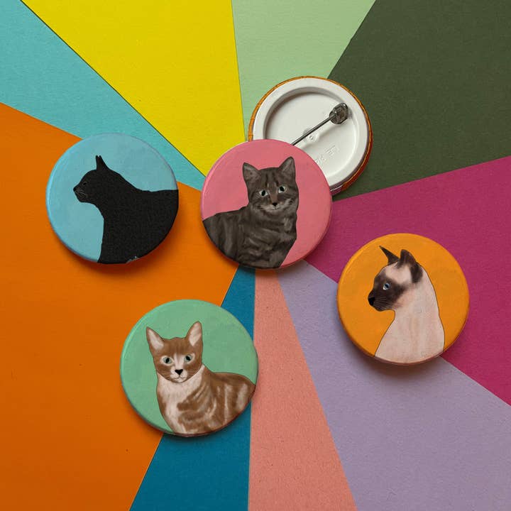 Cats - Button Badge for wholesale by Lydia Meiying