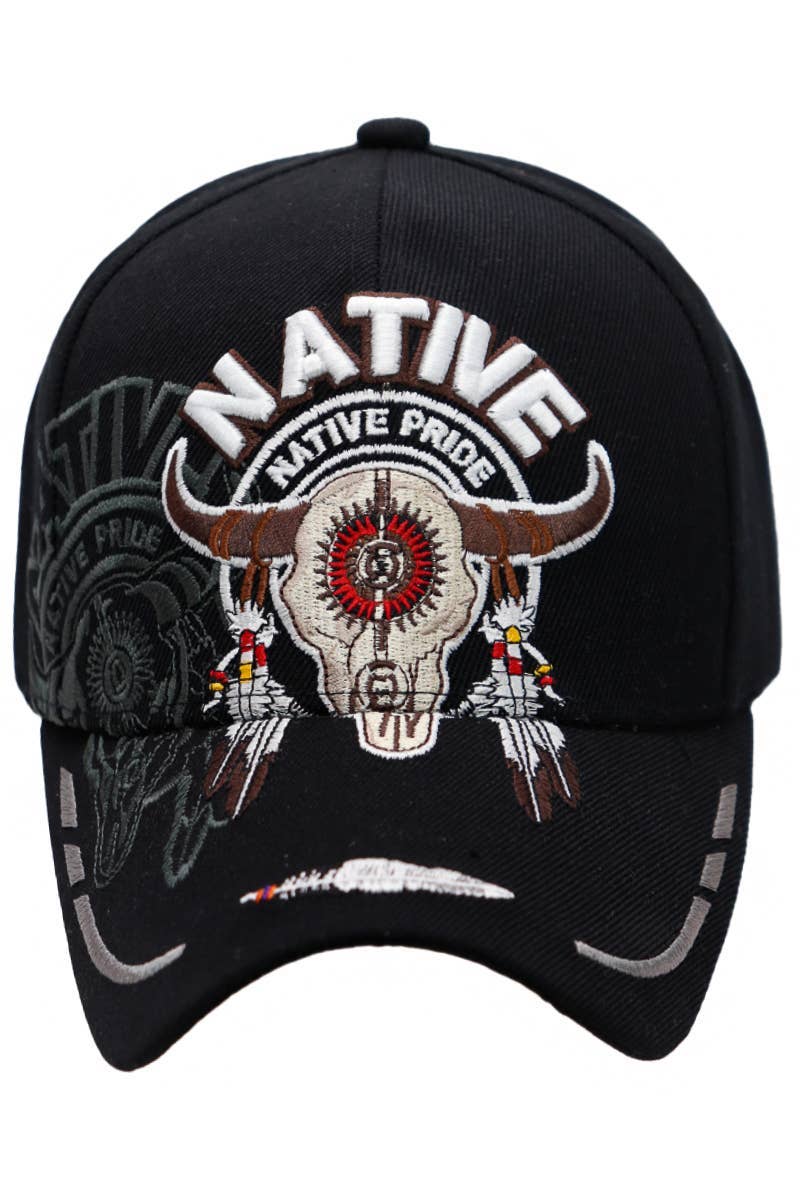 Cap Zone - Wholesale Baseball Cap - Unisex - Native Pride Tribal Longhorn Bull Baseball Cap1
