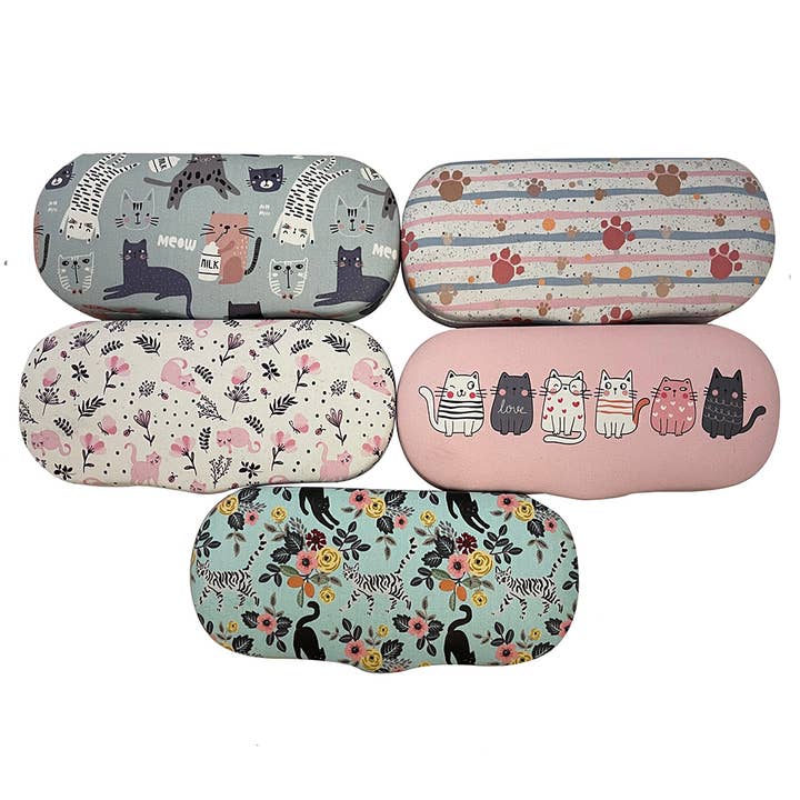 Fancy Felines Novelty Print Medium Clamshell Eyeglass Cases for wholesale by I Heart Eyewear