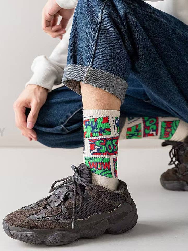 Comic Graphic Crew Socks for wholesale by Marc JoJo