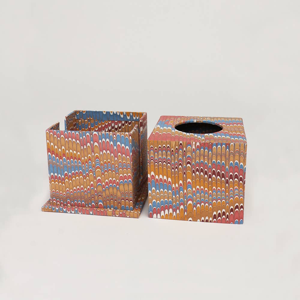 Craft Boat – Caixa de lenços por atacado – Caixa para Lenços de Papel com Mármore Manual