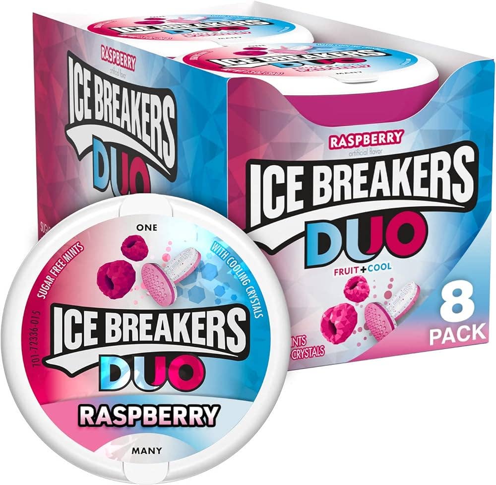 iSweet.ca - Wholesale Mints - (S6-10) IceBreakers Duo Mints-Raspberry 1.3oz ( 37g x8 Units
