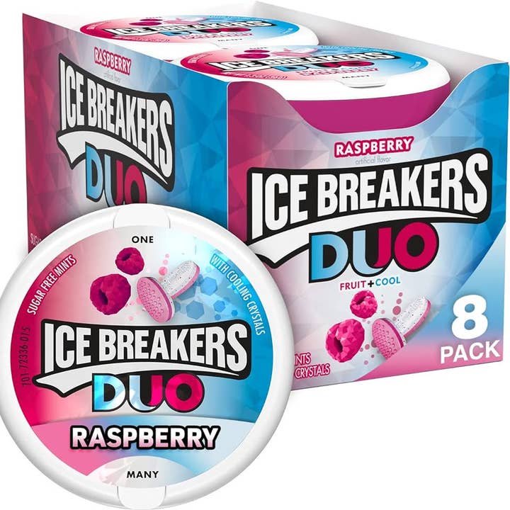 iSweet.ca - Wholesale Mints - (S6-10) IceBreakers Duo Mints-Raspberry 1.3oz ( 37g x8 Units0