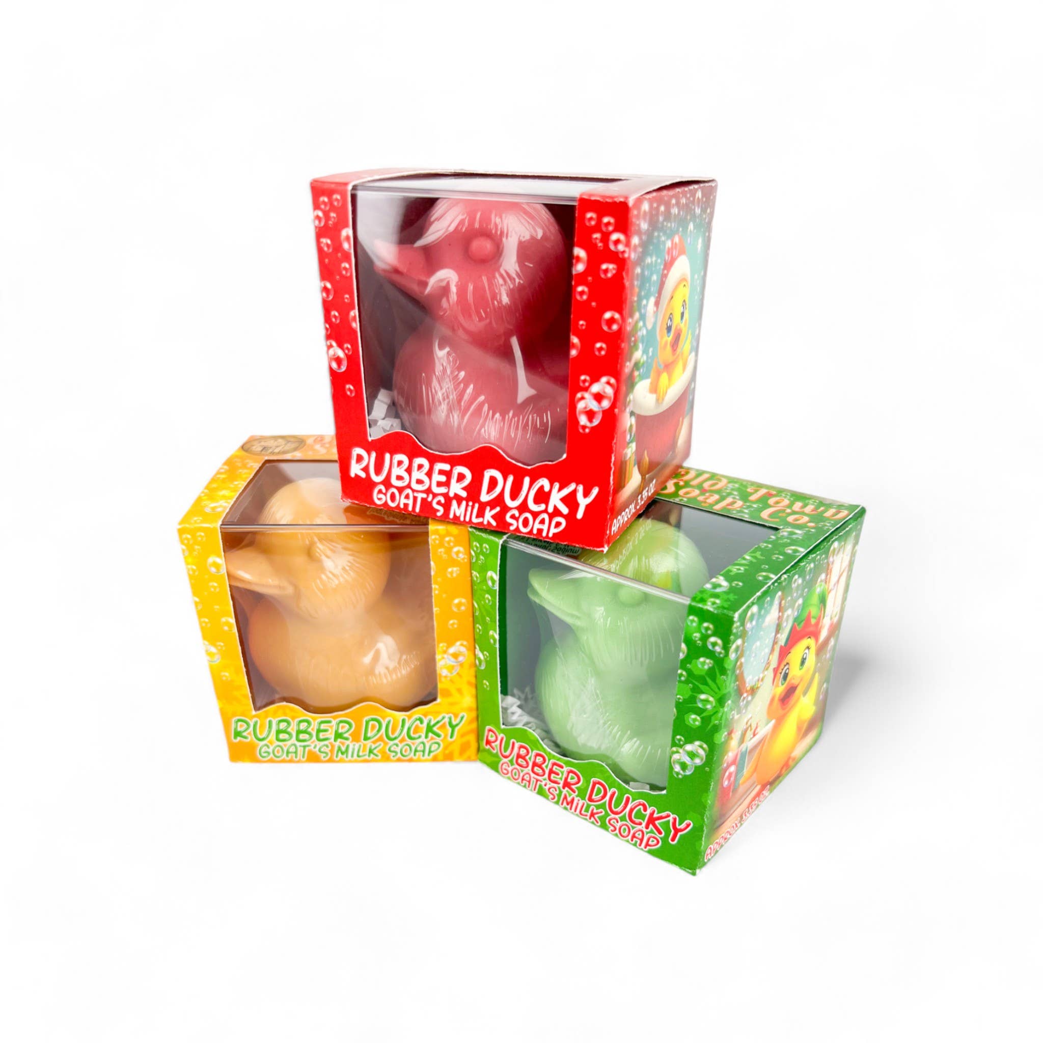 Old Town Soap Co. – wholesale Bar Soap – Box of 12 Christmas Rubber Ducky Goat's Milk Soaps5