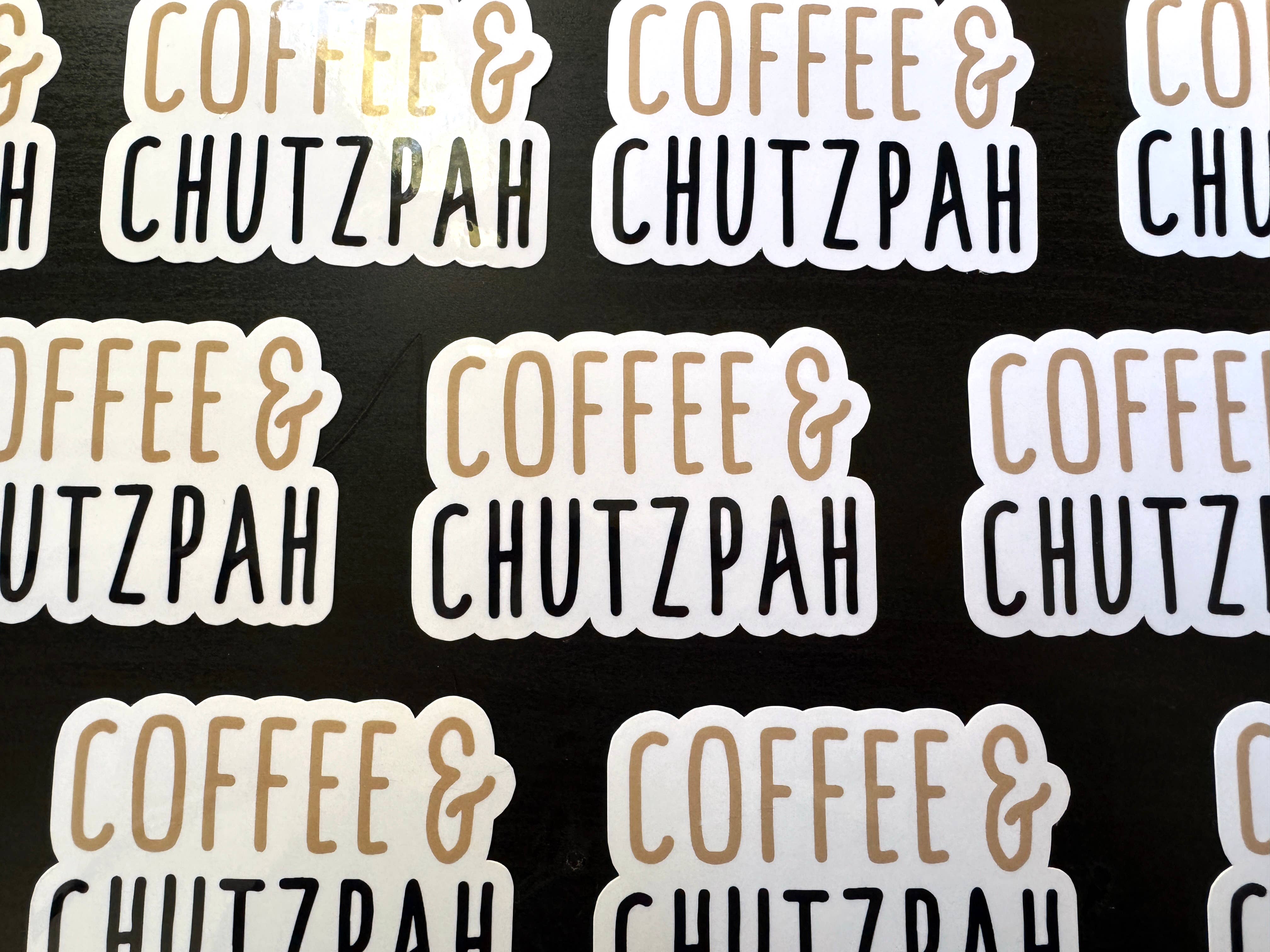 Atara Sarina – wholesale Sticker – Coffee and Chutzpah - Vinyl Sticker - Funny Jewish Sticker0