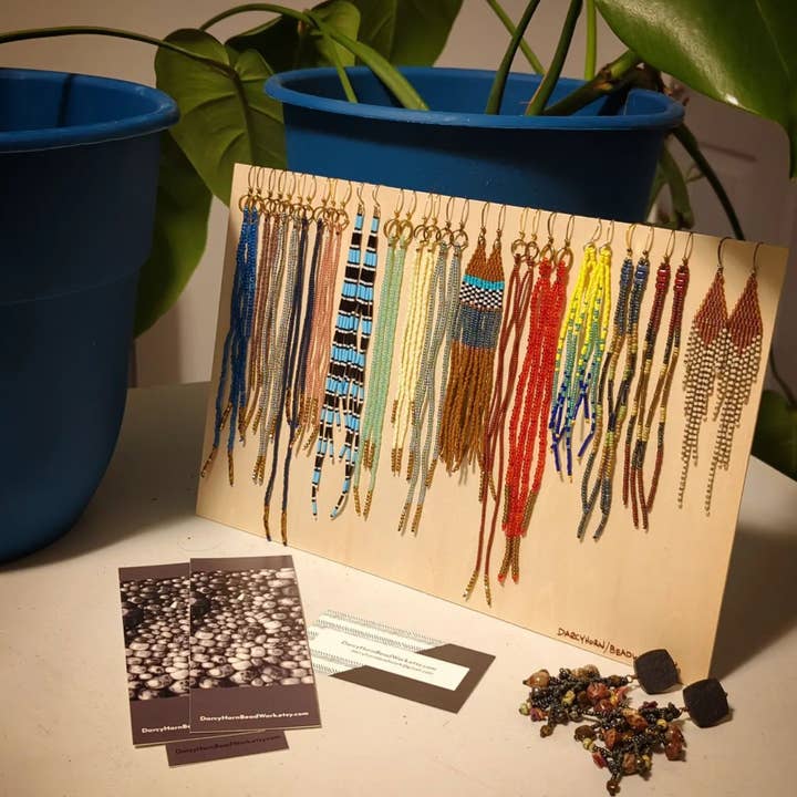 DarcyHorn/BeadWork - Wholesale Jewelry Stand & Display - Wood display. Free w/ purchase of 10 or more earring pairs.