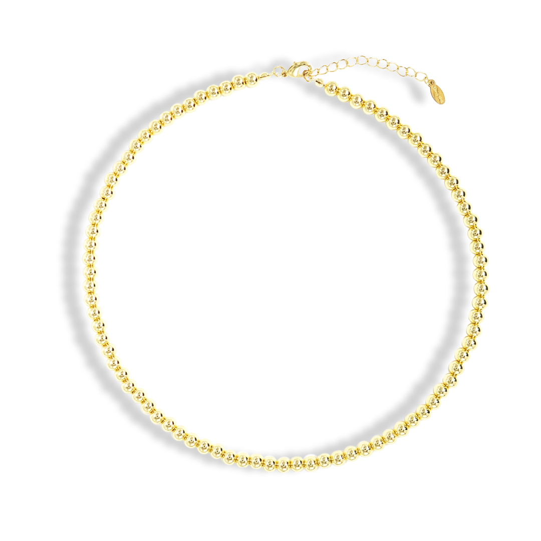 Savvy Bling - Wholesale Beaded/Pearl Necklace - 2-10mm Gold Beaded Necklaces8