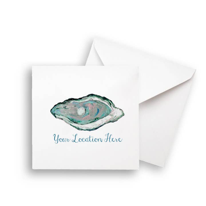 French Graffiti - Wholesale Tea Towel - Aqua Oyster with Location5