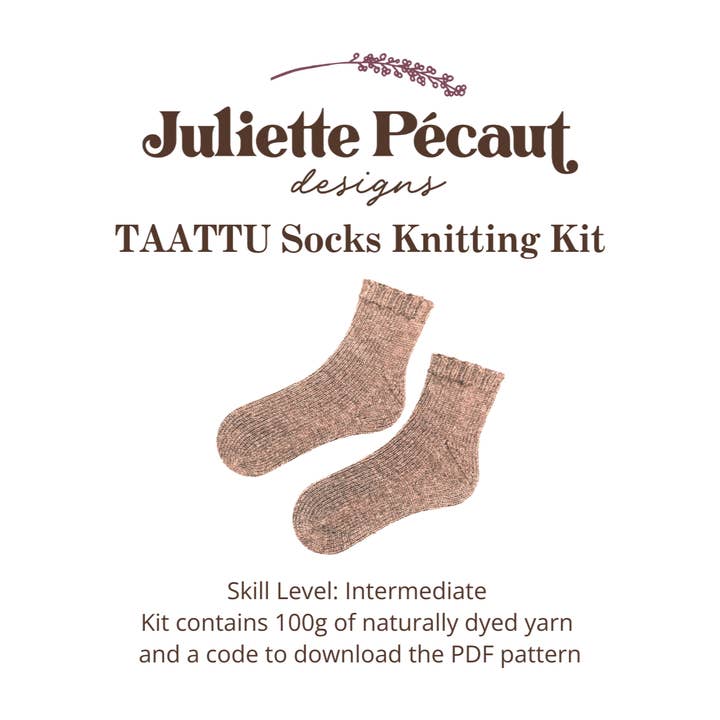 Juliette Pécaut Designs - Wholesale Knitting/Crochet Supplies - TAATTU Socks Knitting Kit8
