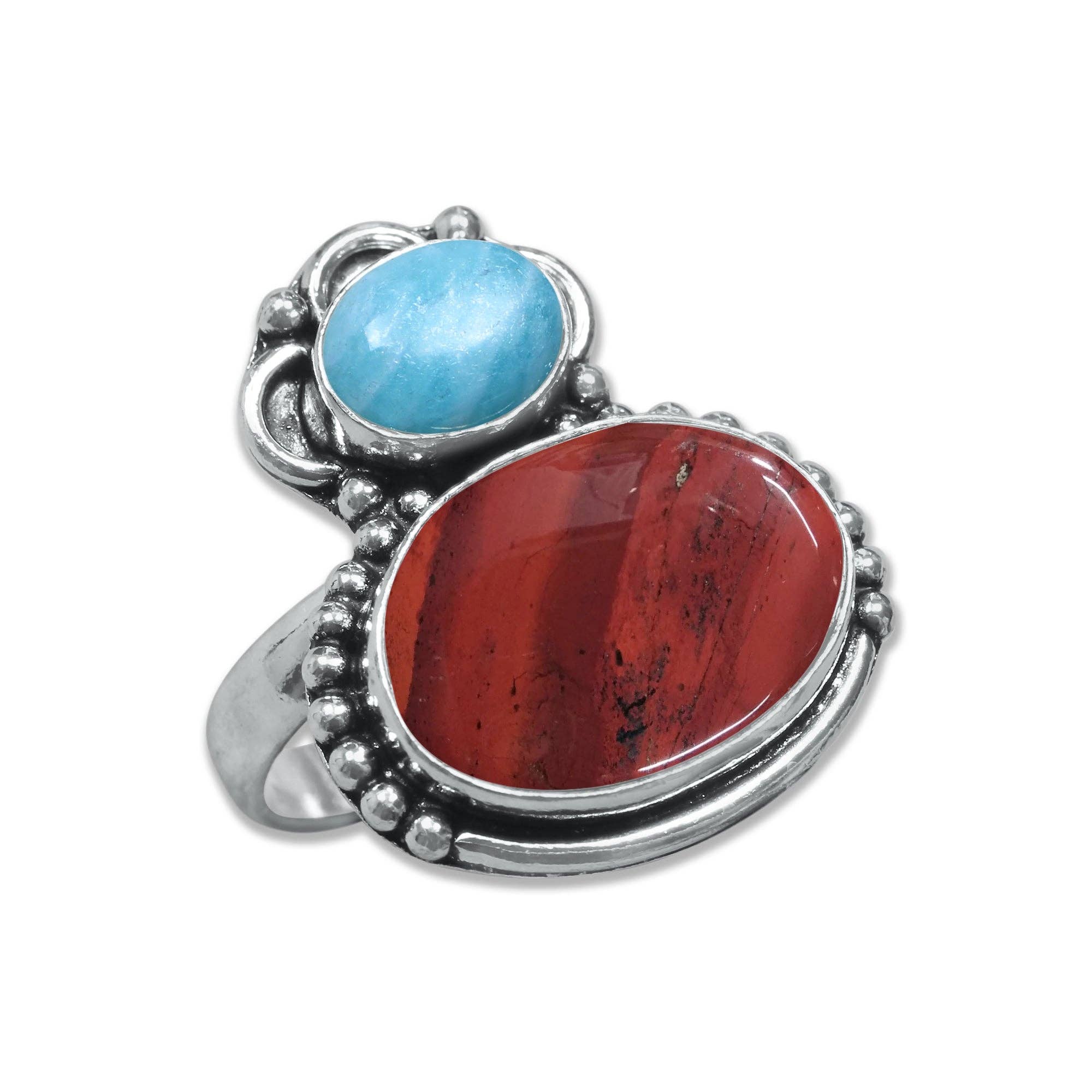 Handmade Jewels - Wholesale Cocktail/gelegenheidsring - Meerstenen Ringen – Handgemaakt, Zilvergeplateerd, Boho Stijl (Vaste Maten US 6–10)15