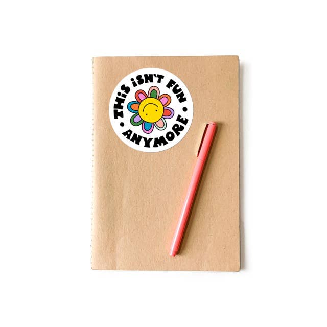 5 Eye Studio - Wholesale Sticker - This Isn't Fun Anymore Rainbow Smiley Vinyl Sticker