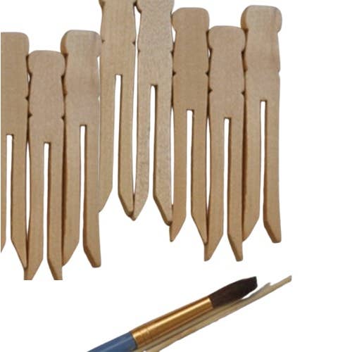 2-1/2" Obehandlade Träplatta Slitsade Klädnypor (30 st) för wholesale av Factory Direct Craft