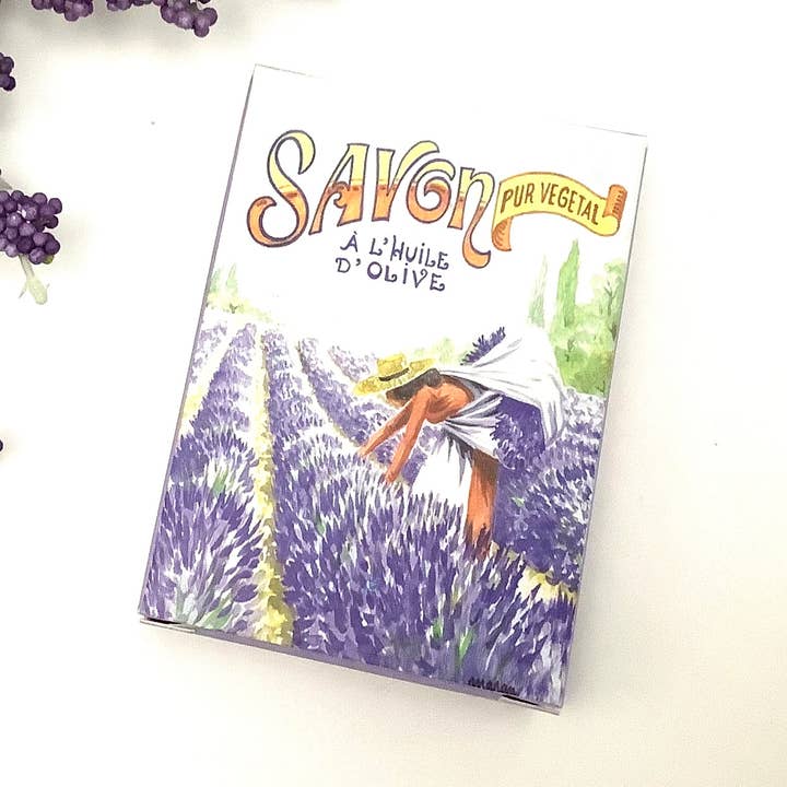 French Scented Soap Box Vintage Paris France Lavender Fields for wholesale by All Little Cute Things