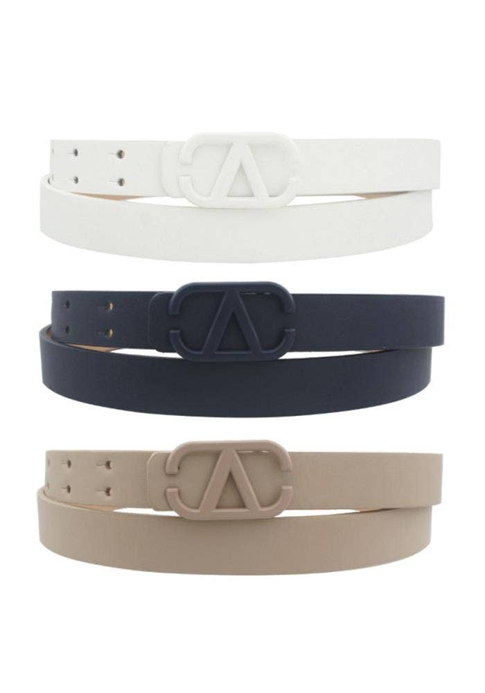 anbfashion – wholesale Belt – Women's – COLOR METAL V BUCKLE BELT 3 PC SETB 3IW-222195