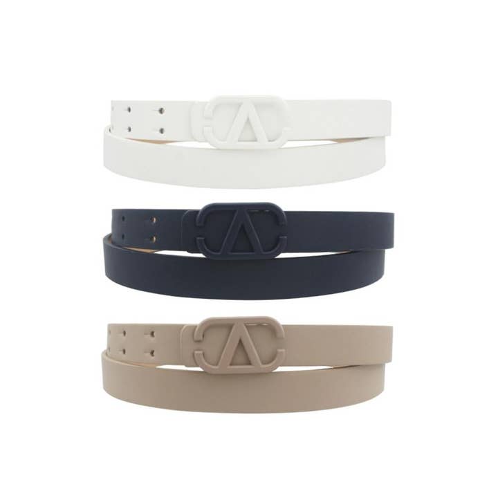 anbfashion – wholesale Belt – Women's – COLOR METAL V BUCKLE BELT 3 PC SETB 3IW-222195