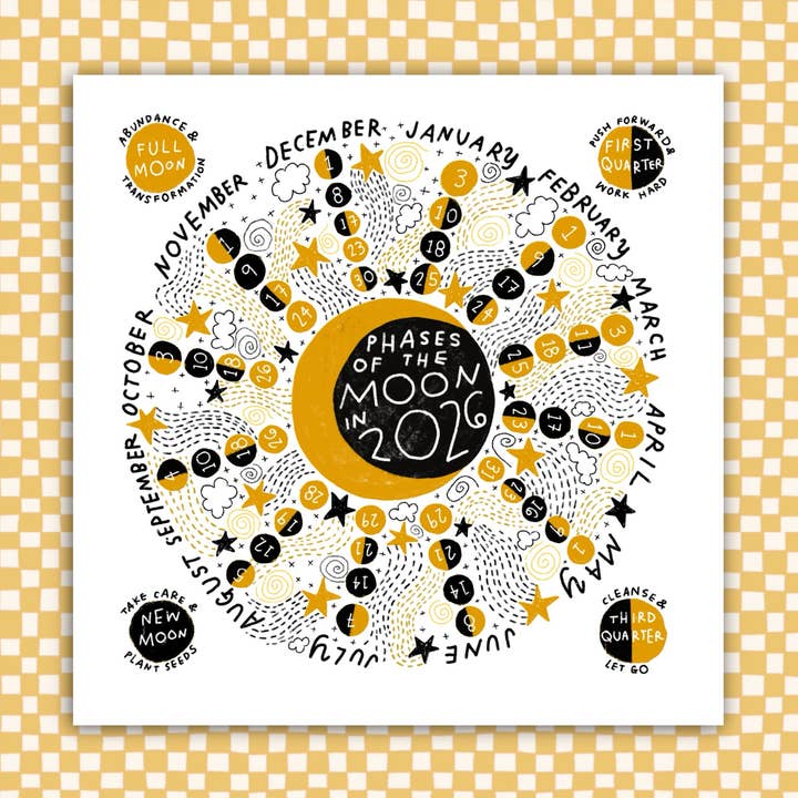 2026 PHASES OF THE MOON CALENDAR for wholesale by RANI BAN CO