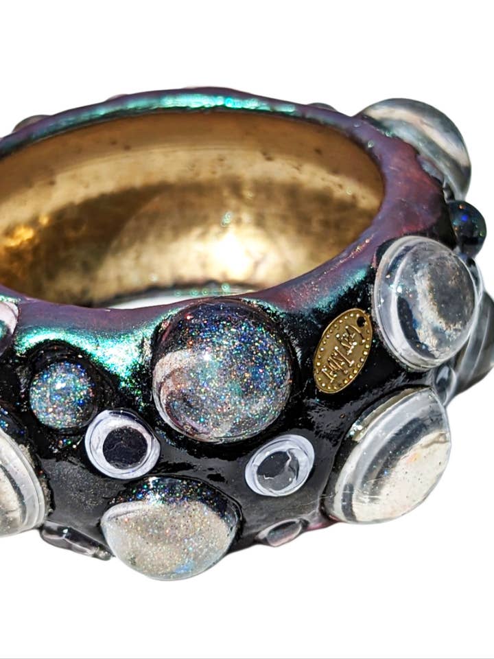 Halloween Art Bracelet Crazy Wiggle Eyes Gay Isber USA Made 1 of 1 normal size for wholesale by Gay Isber Designs