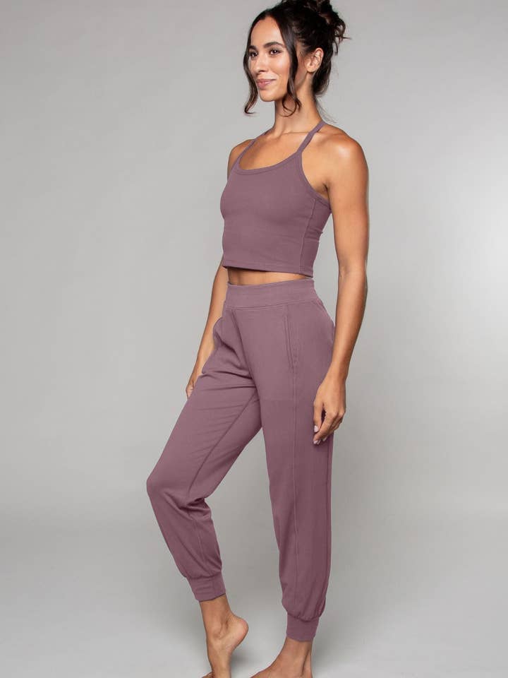 Tula Harem Yoga Pant Mauve for wholesale by Born Nouli Activewear