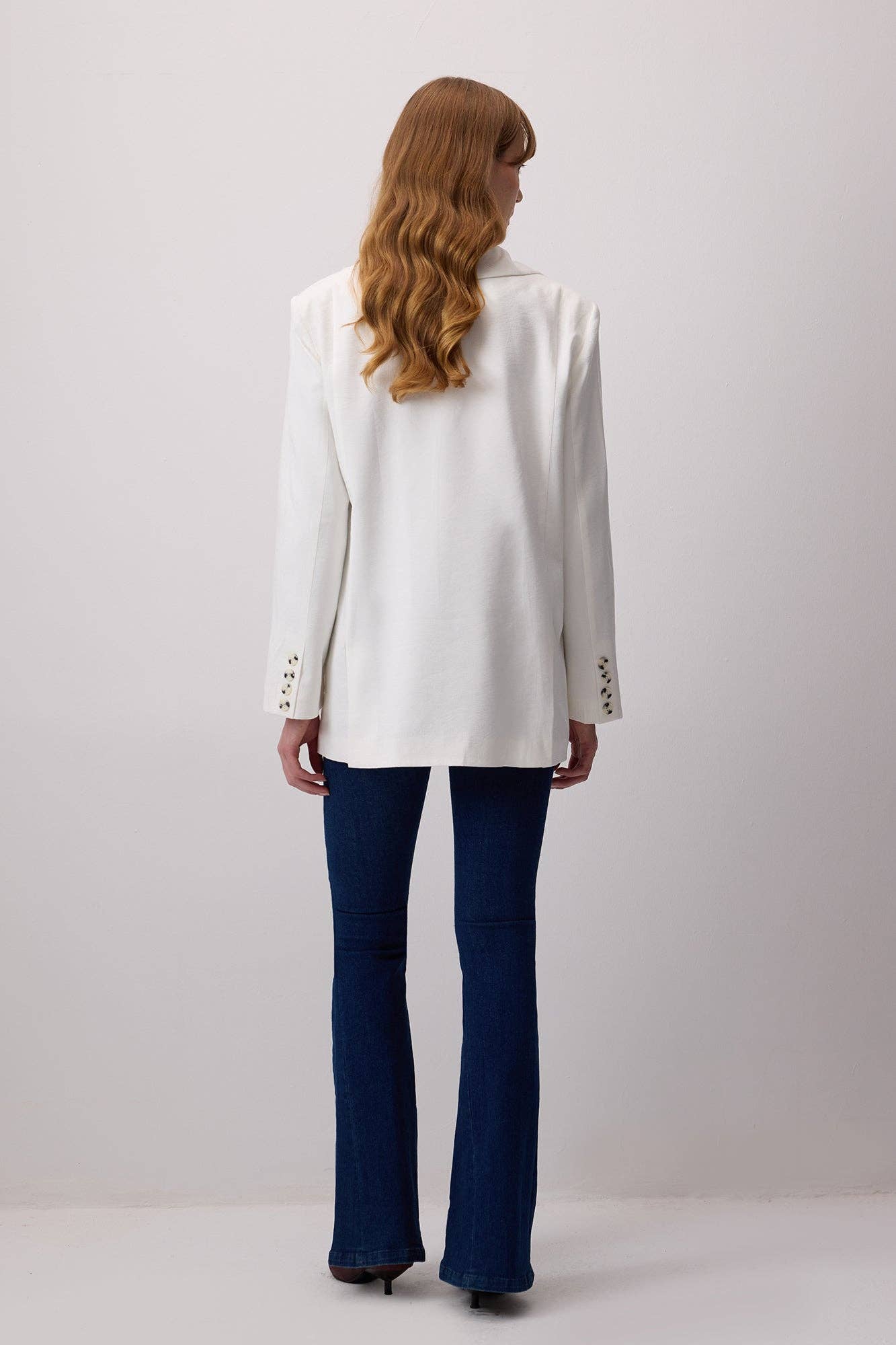 Ecru DOUBLE-SLIT MODAL JACKET for wholesale on Faire3