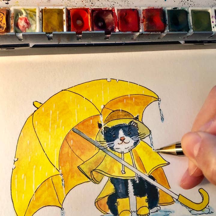 Liyana Studio – Engroshandel Tænker på dig kort – Regn eller Shine Cat - Tænker på dig Card5