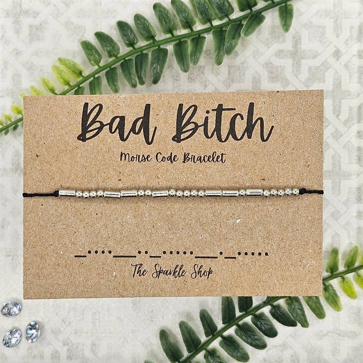 Handmade Morse Code Bracelet - Bad Bitch for wholesale by The Sparkle Shop