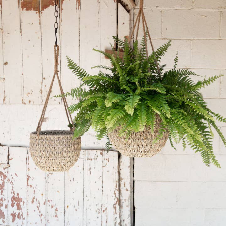 Audrey's Home & Gift - Wholesale Basket - Hanging Seagrass Baskets (Set Of 02)