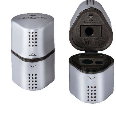 Faber-Castell / Creativity for Kids - Wholesale Pencil Sharpener - Grip Trio Pencil Sharpener, Silver0