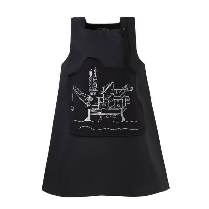 Vestido trapezoidal negro para venta al por mayor de Infantium Victoria