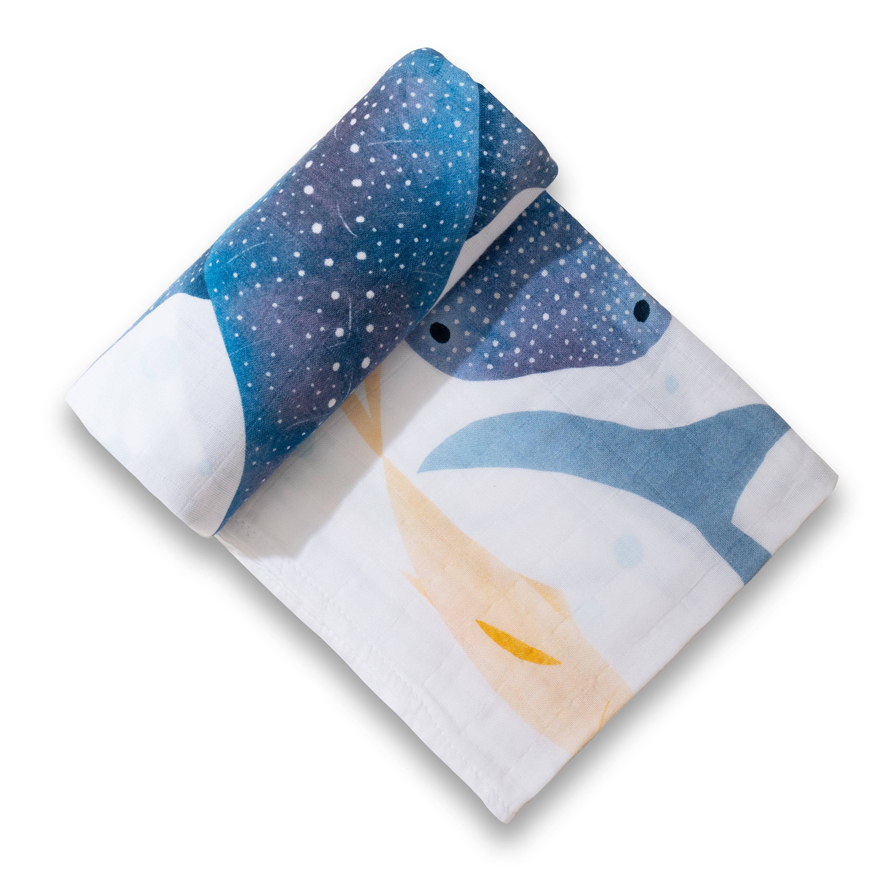 Miaoberry - Wholesale Milestone Blanket - Kids & Baby - Organic Cotton Muslin Milestone Blanket| Ocean (Under-the-Sea)5