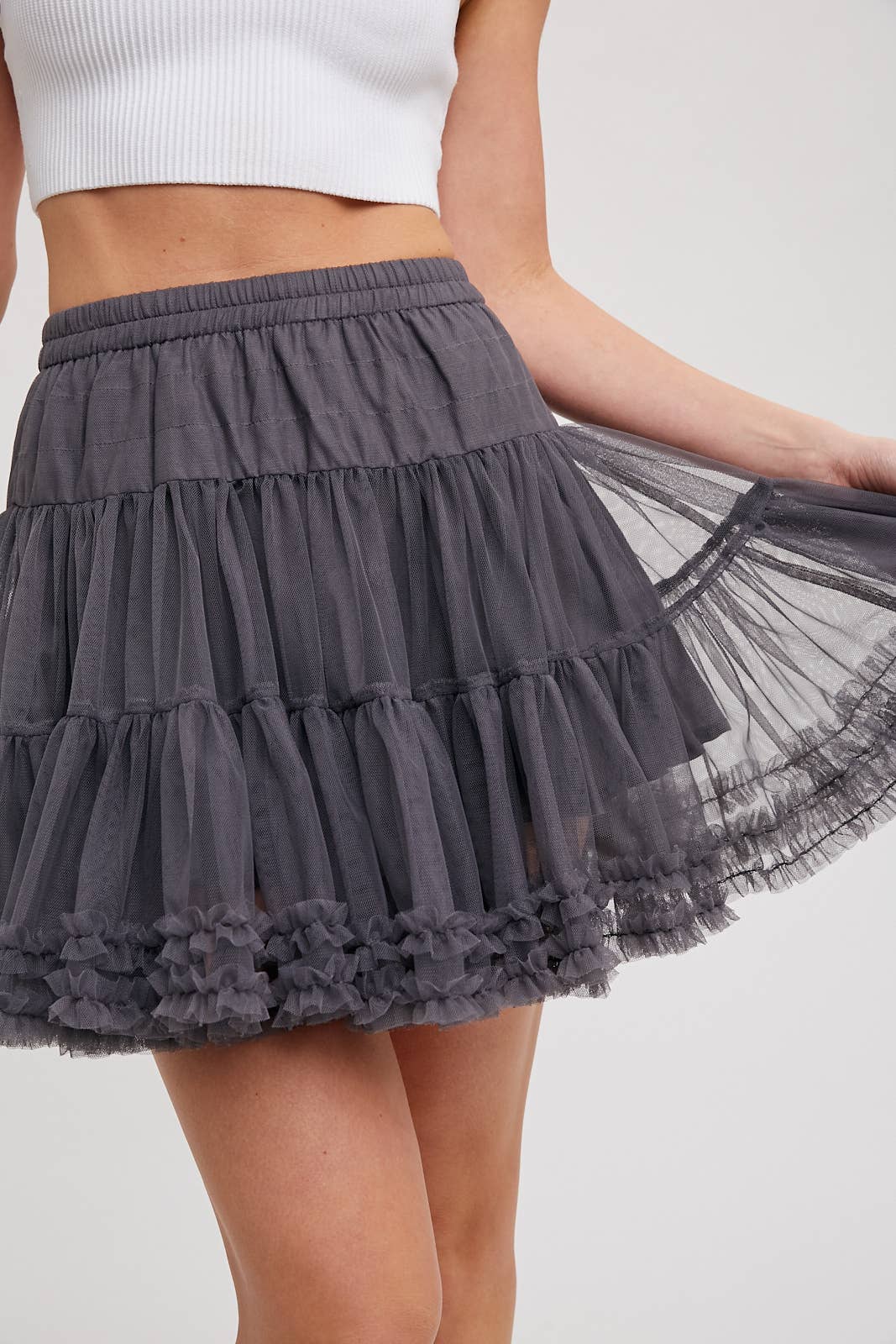 Peace Love Line – wholesale Skirt – Women’s – PL5952 - RUFFLE TIERED TULLE TUTU MINI SKIRT3