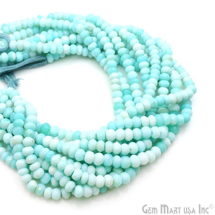 GemMartUSA - Wholesale Beads - Green Opal Rondelle Beads, 13 Inch Natural Gem Strand, 6-7mm