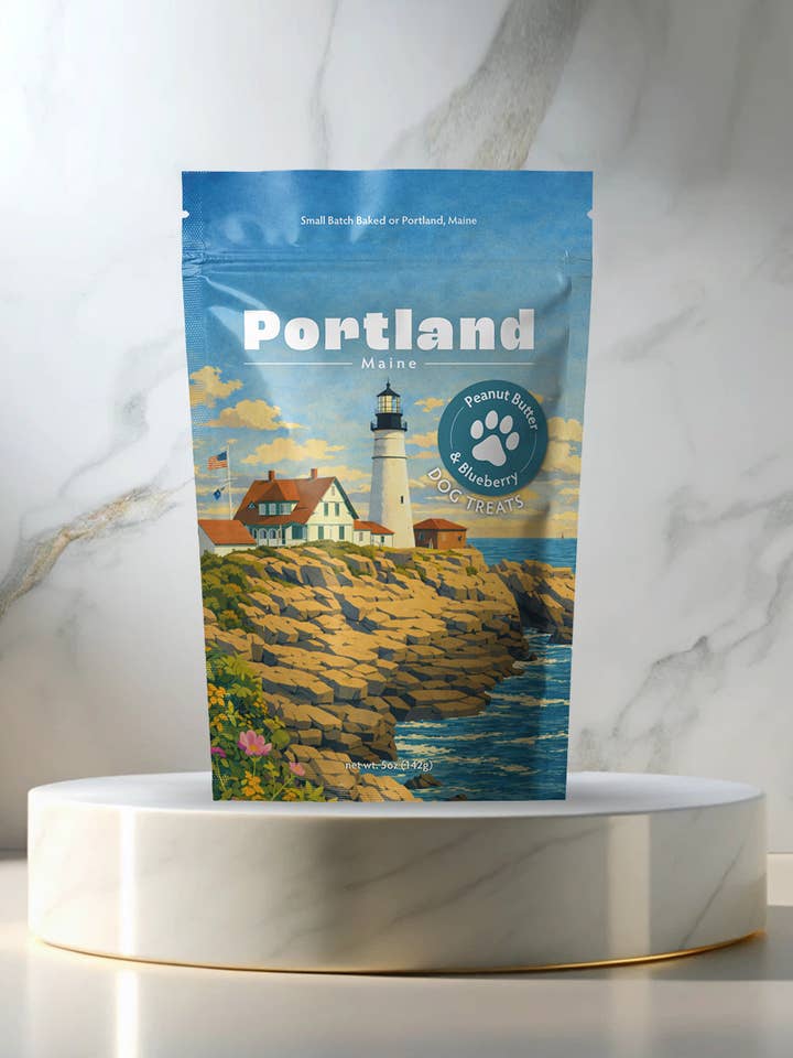 Portland, Maine Souvenir Dog Treats - 5oz Small-Batch for wholesale by Neoteric Brands