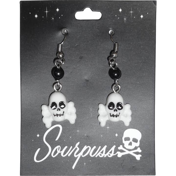 Earrings - Sourpuss - Skull & Crossbones for wholesale by Square Deal Recordings & Supplies