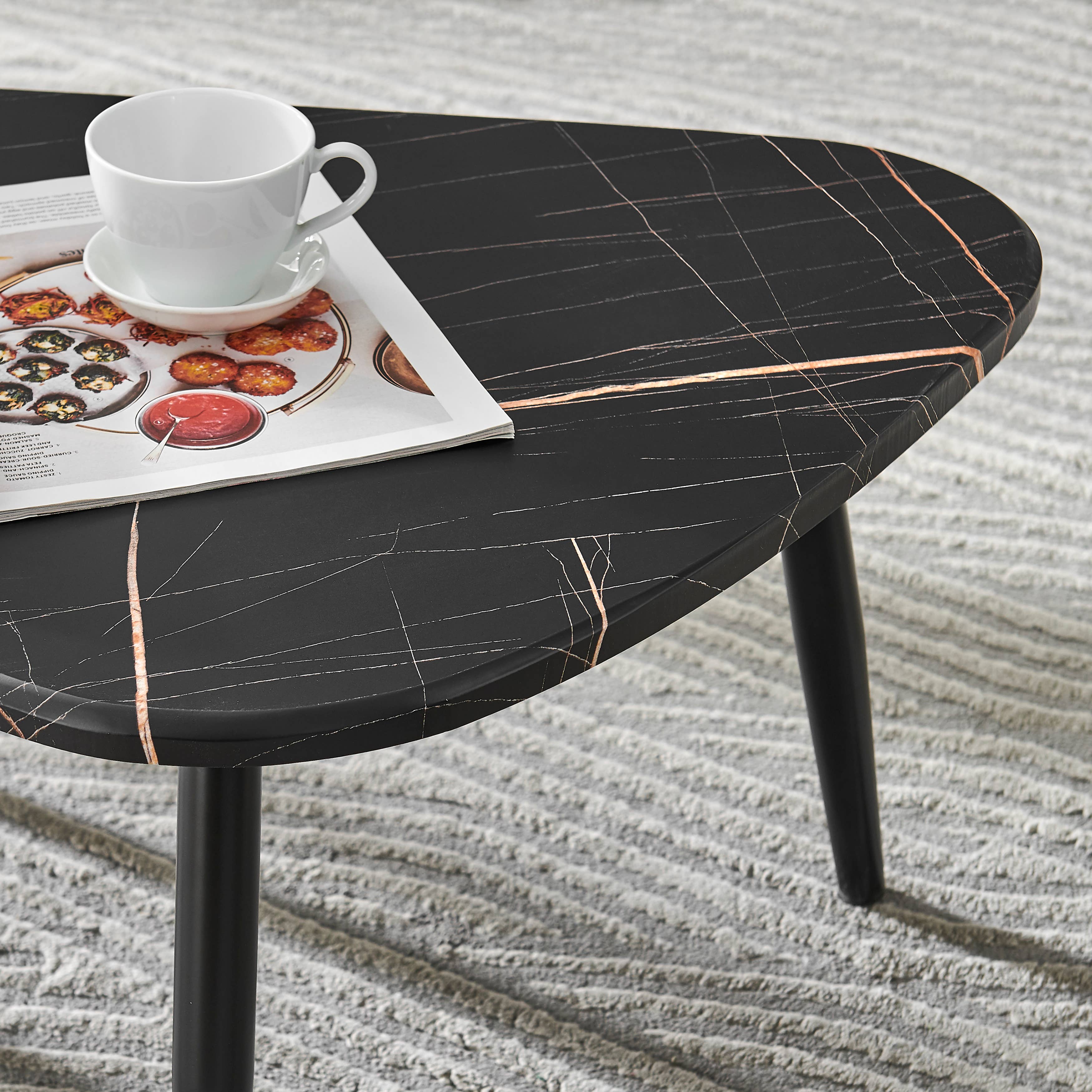 Danya B - Vente Tables basses - Ensemble de 2 tables basses semi-emboîtables ovales en forme de goutte d'Aurora24