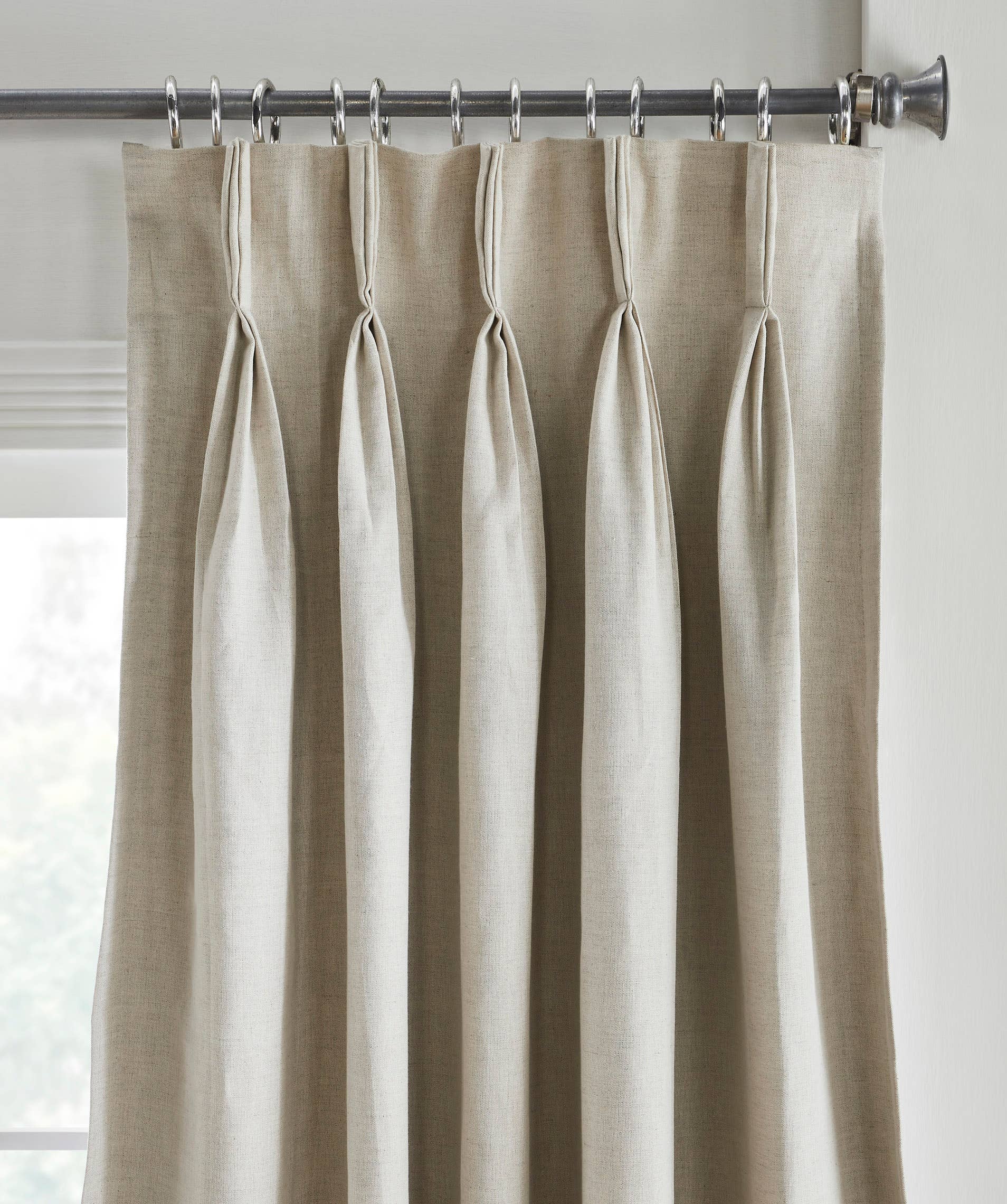 Oxford Linen Cotton Pinch Pleat Curtain, Natural for wholesale on Faire2