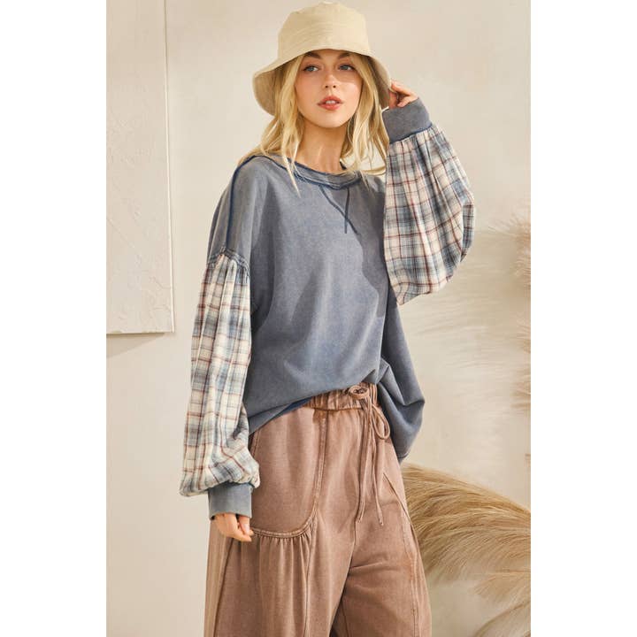 Sage + Fig - Wholesale T-Shirt - Women's - THE INDIE FLANNEL CONTRAST PULLOVER9