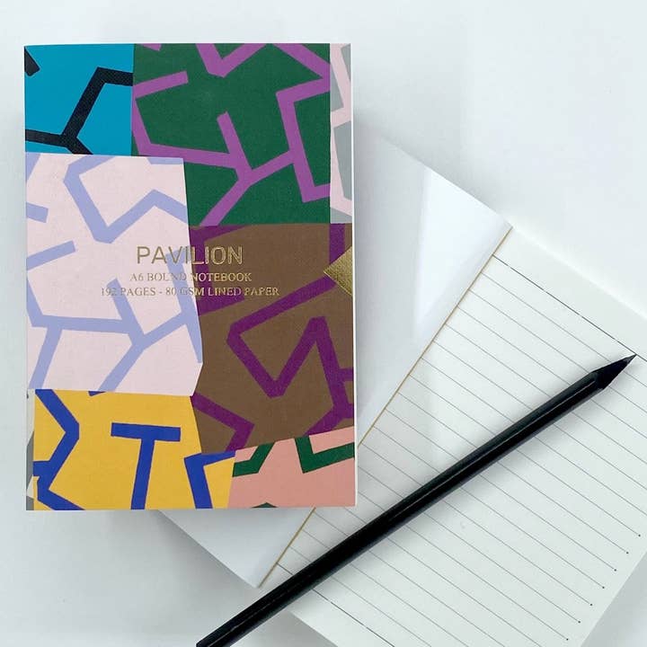 Pavilion – wholesale Notebook – Maze A6 Buckram Embossed Foiled Notebook