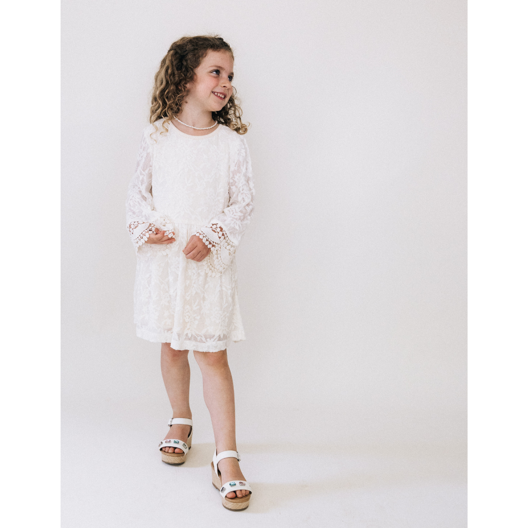 HAHA MAMA Clothing - Venta al por mayor Conjunto de mamá y bebé - Vestido Mommy & Me de encaje marfil para niño12