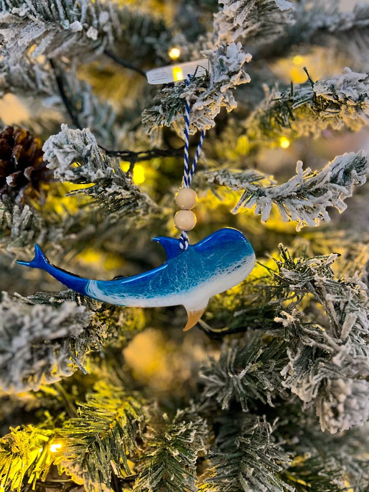 Whale Shark Ocean Resin Ornament for wholesale by NMinnick Designs