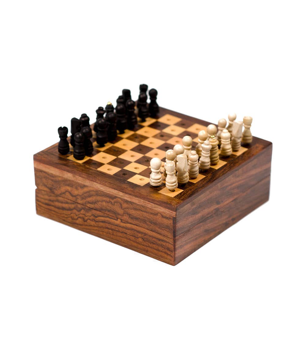 Matr Boomie Fair Trade - Wholesale Board Game - Travel Chess Game - Handcrafted Wood Pegs