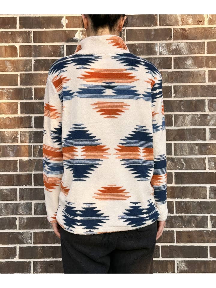 DESHENG ENTERPRISE - Wholesale Blouse - Women's - WESTERN TRIBAL SHERPA PULLOVER TOP BLOUSE 2