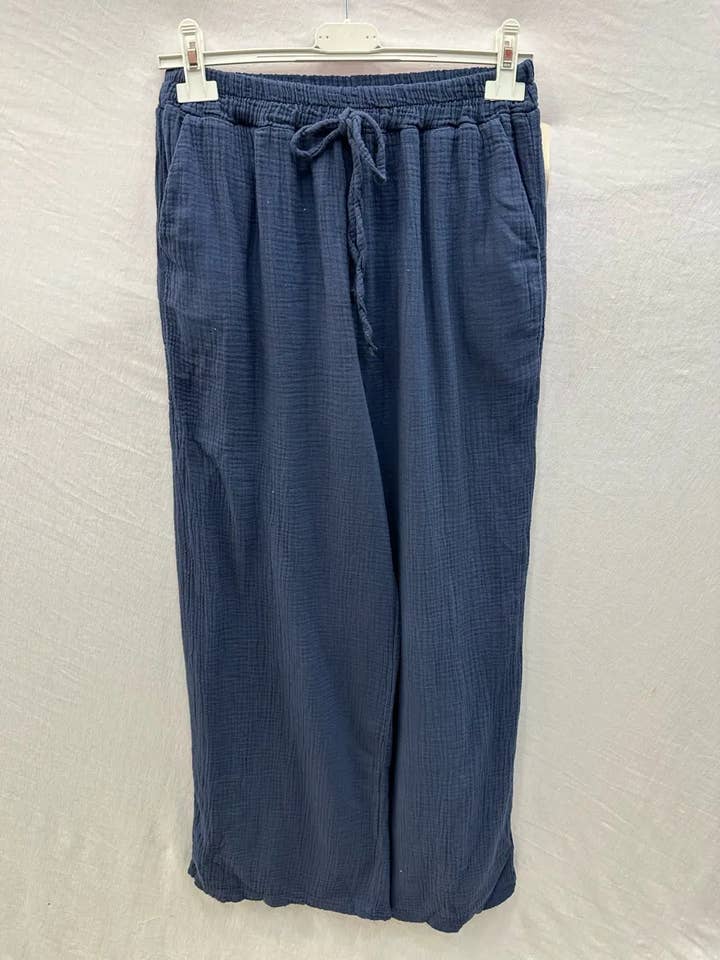 Mimi & Gogo - Wholesale Pants - Women's - Cotton gauze pants with pockets @5375_PGazePoches8