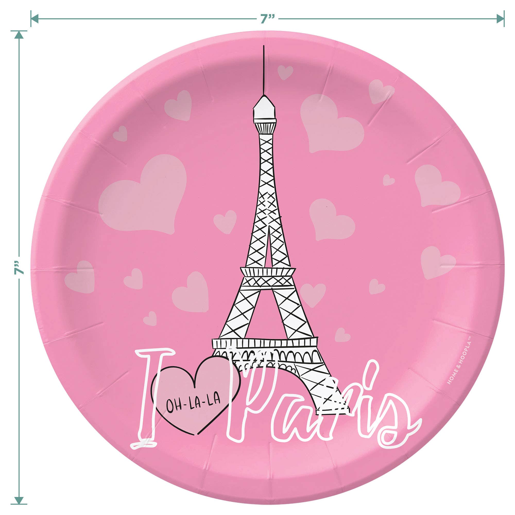 Home & Hoopla - Wholesale Disposable Plate - Paris Theme Party Dessert Plate (16ct)1