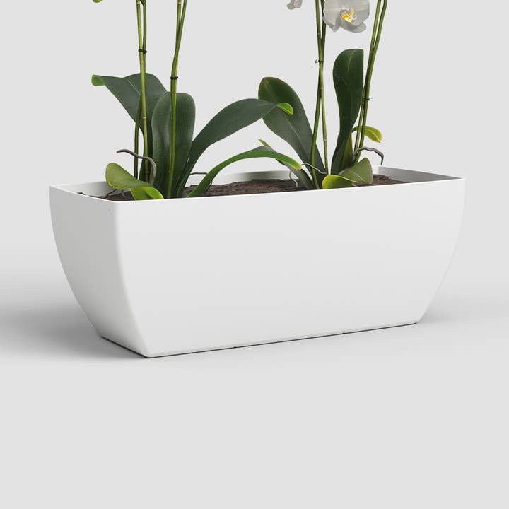 Macetero cuadrado de plástico con acabado mate para venta al por mayor de ARTEVASI, SA