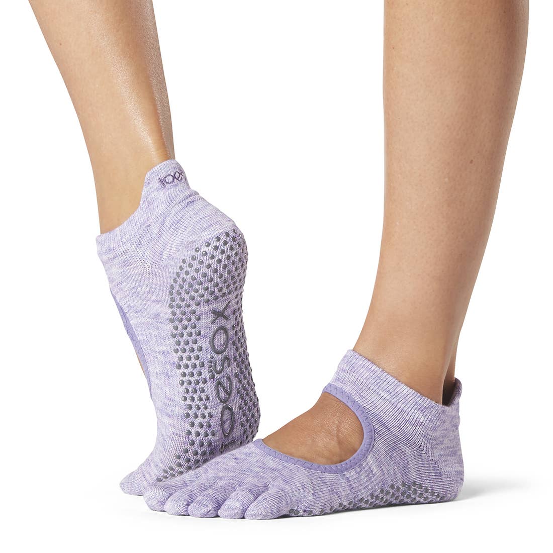 Toesox - Vente Chaussettes – femme - Grip H/T Bellarina Heather Violet3